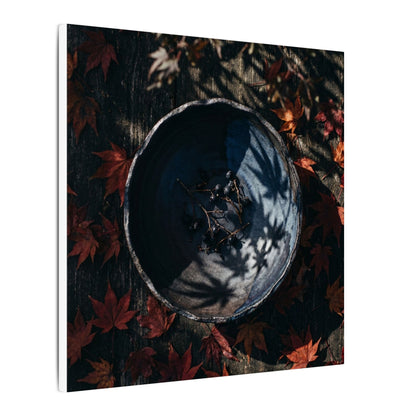 Autumn Ceramic Bowl Shadow Zen Canvas Art | Bold Decor