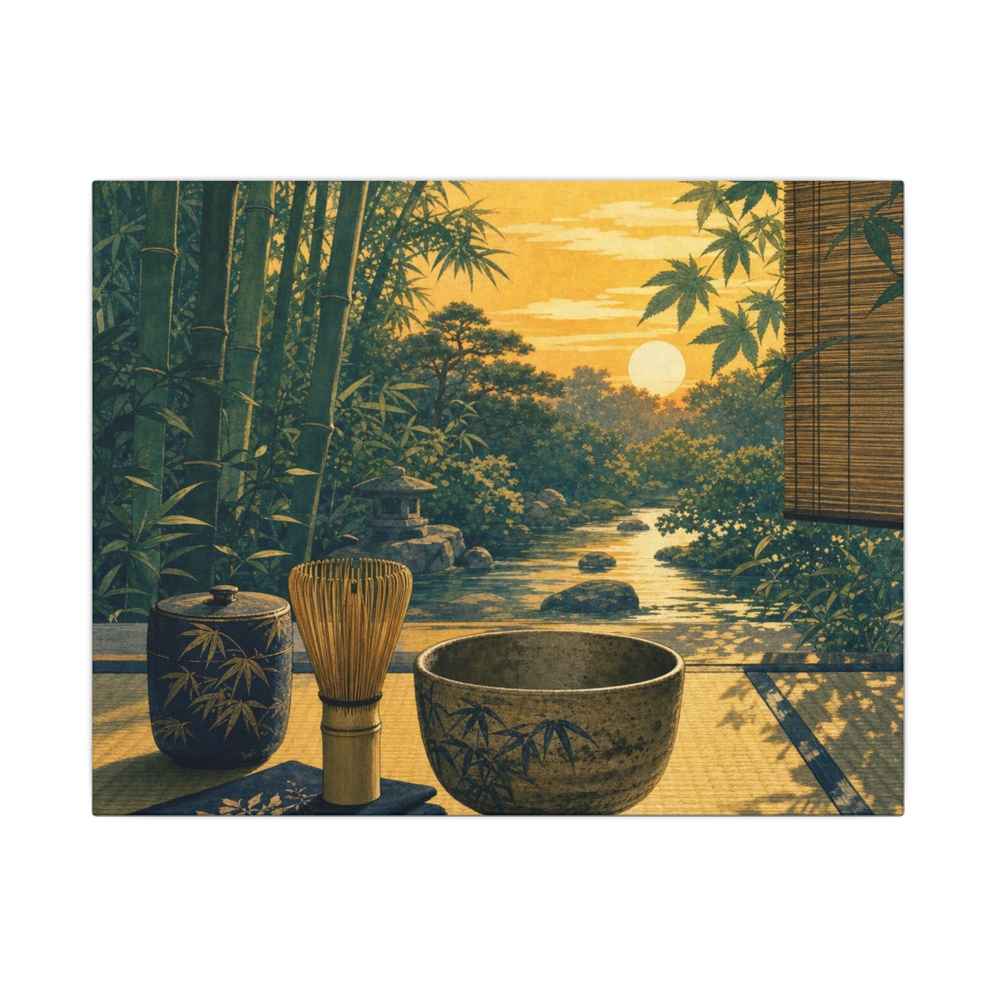Ma Tea Ceremony Canvas Art - Zen Ukiyo E Inspired
