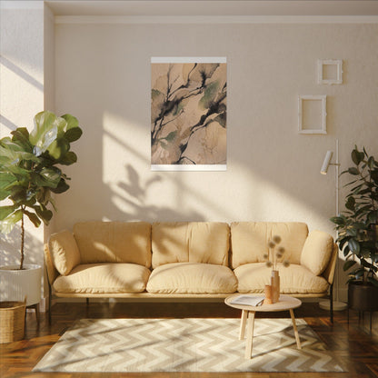 Japandi Shadow Play in Golden Hour | Watercolor Canvas Art