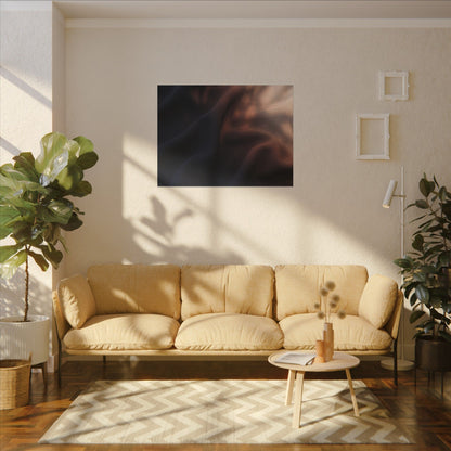 Dark Japandi Silk Drape in Dawn | Shadow Zen Canvas Art