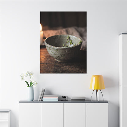 Ceramic Bowl Spring Canvas Art | Japandi Neutral Design