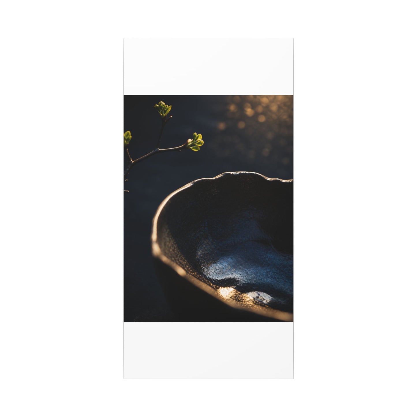 Ma Ceramic Bowl Canvas Art - Dark Japandi Shadow Zen