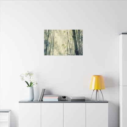 Bamboo Grove Spring Canvas Art | Zen Serene Design