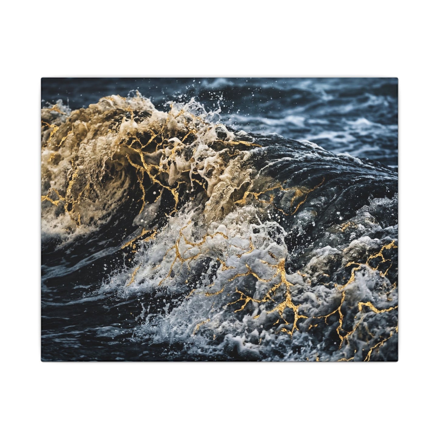 Ocean Wave Winter Canvas Art | Kintsugi Artful Design