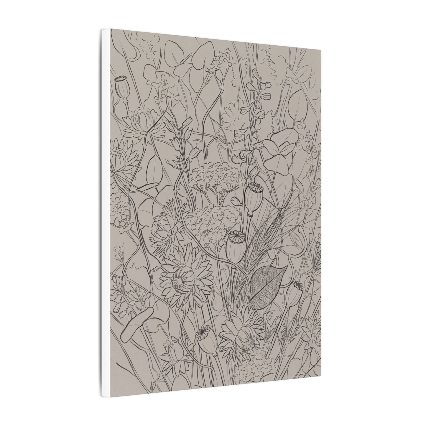 Summer Dried Flowers Minimal Line Canvas Art | Elegant Decor