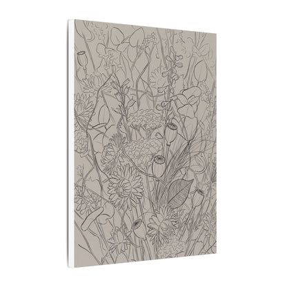 Summer Dried Flowers Minimal Line Canvas Art | Elegant Decor