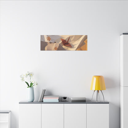 Autumn Paper Fold Minimal Line Canvas Art | Cozy Decor