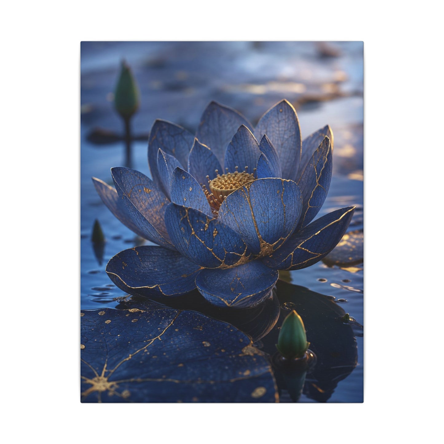 Kintsugi Lotus Flower in Dawn | Broken Beauty Canvas Art