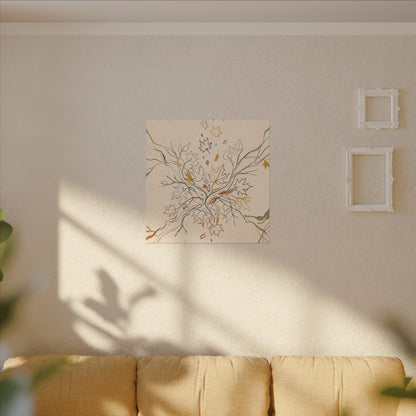 Warm Shadow Play Canvas Art - Minimal Line Japandi