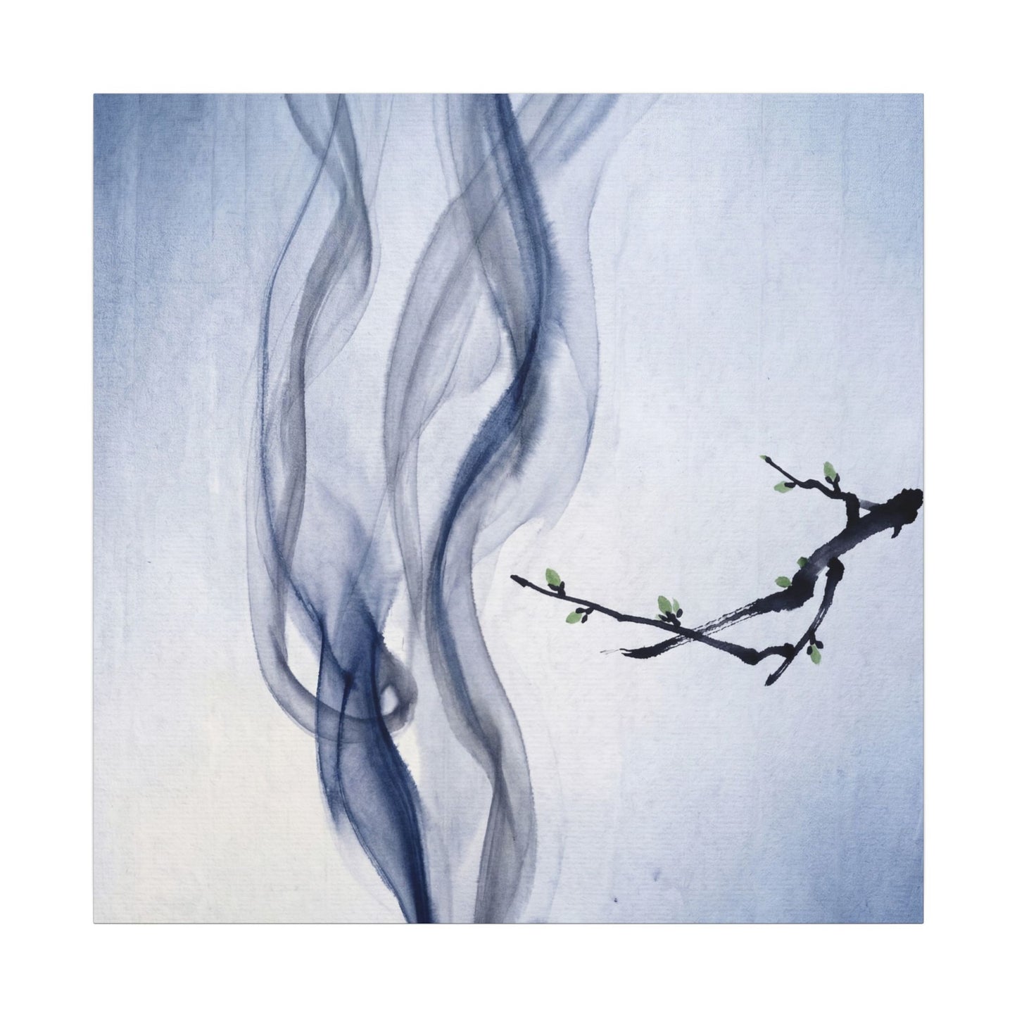 Incense Smoke Spring Canvas Art | Zen Tranquil Design