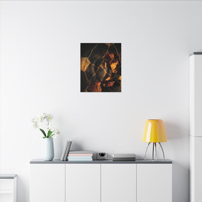 Resilient Shadow Play Canvas Art - Crackle Gold Kintsugi