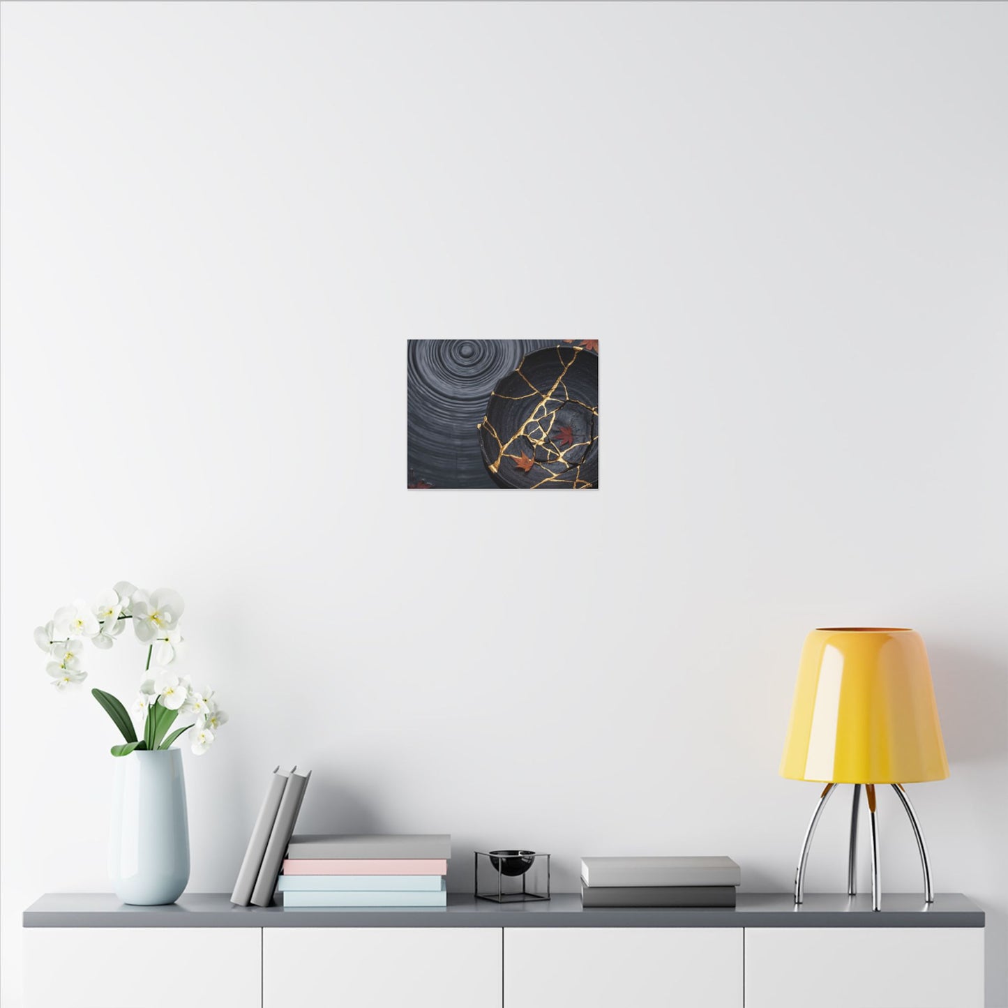 Philosophical Water Ripple Canvas Art - Gold Repair Kintsugi