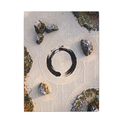 Rock Garden Canvas Art | Winter Zen Enso Art