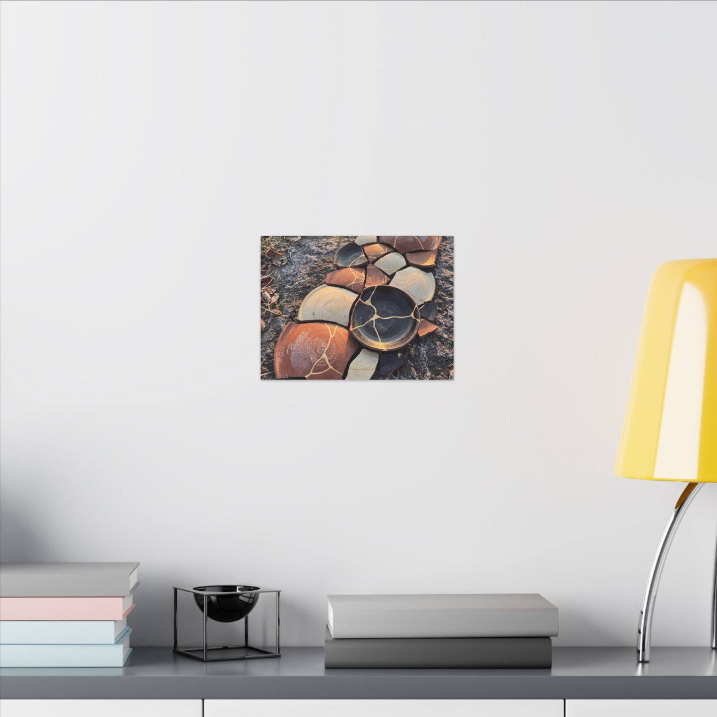 Winter Broken Pottery Gold Vein Canvas Art | Beautiful Decor