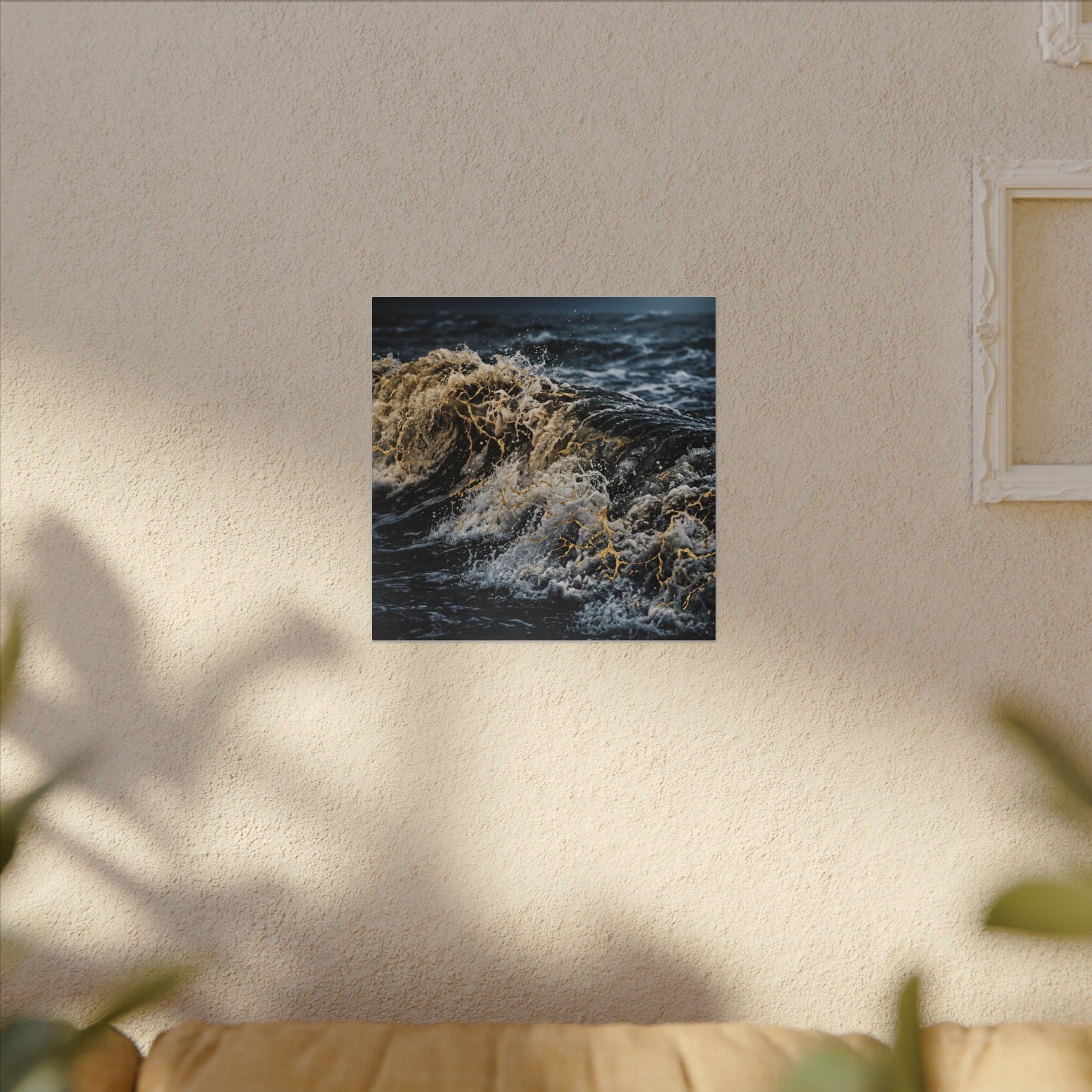 Ocean Wave Winter Canvas Art | Kintsugi Artful Design Art Print