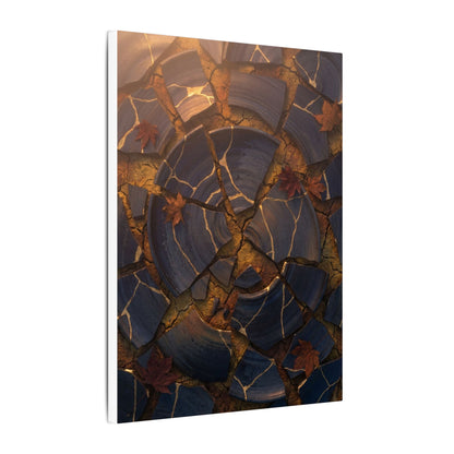Autumn Cracked Earth Gold Repair Canvas Art | Philosophical Decor