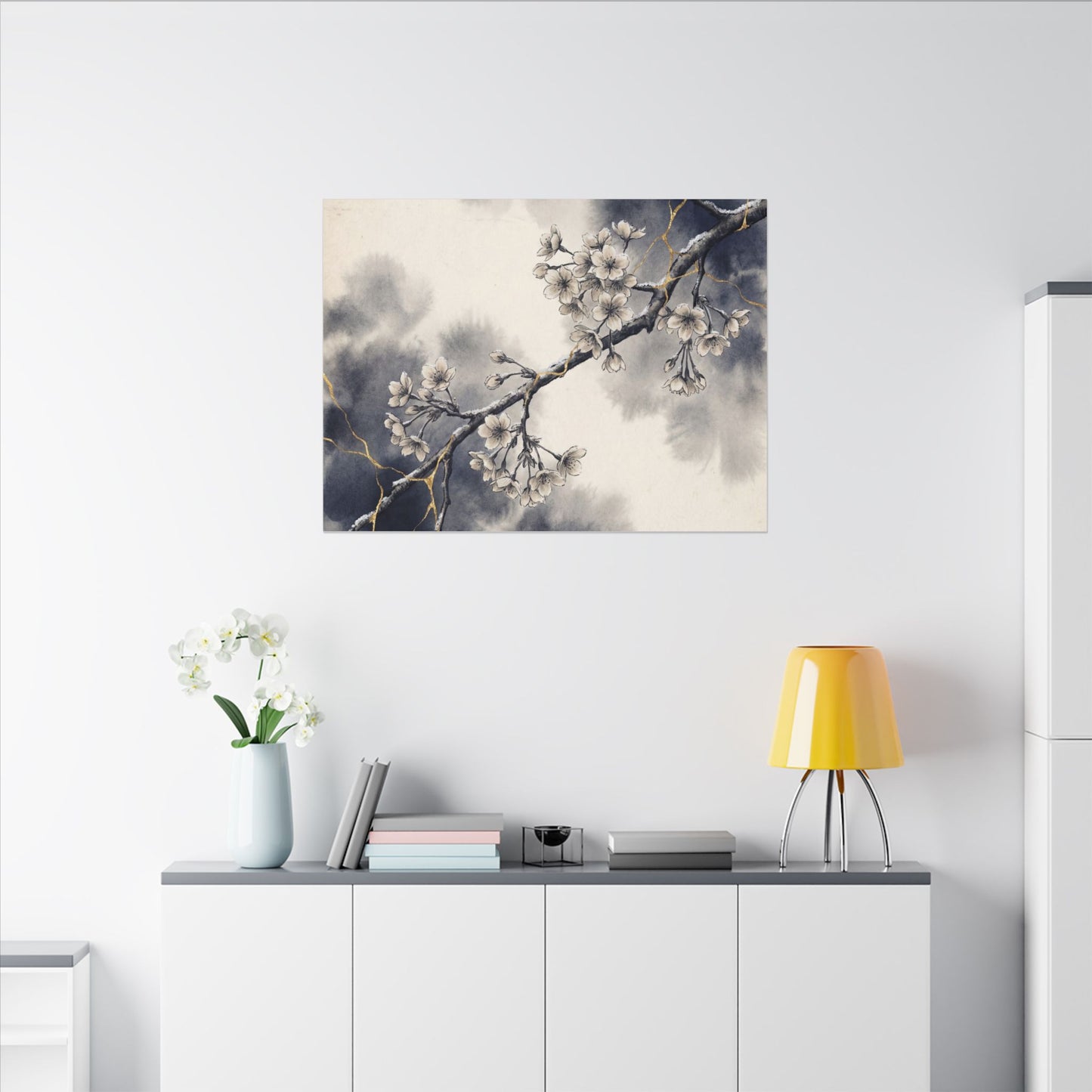 Ma Cherry Blossom Canvas Art - Kintsugi Gold Vein