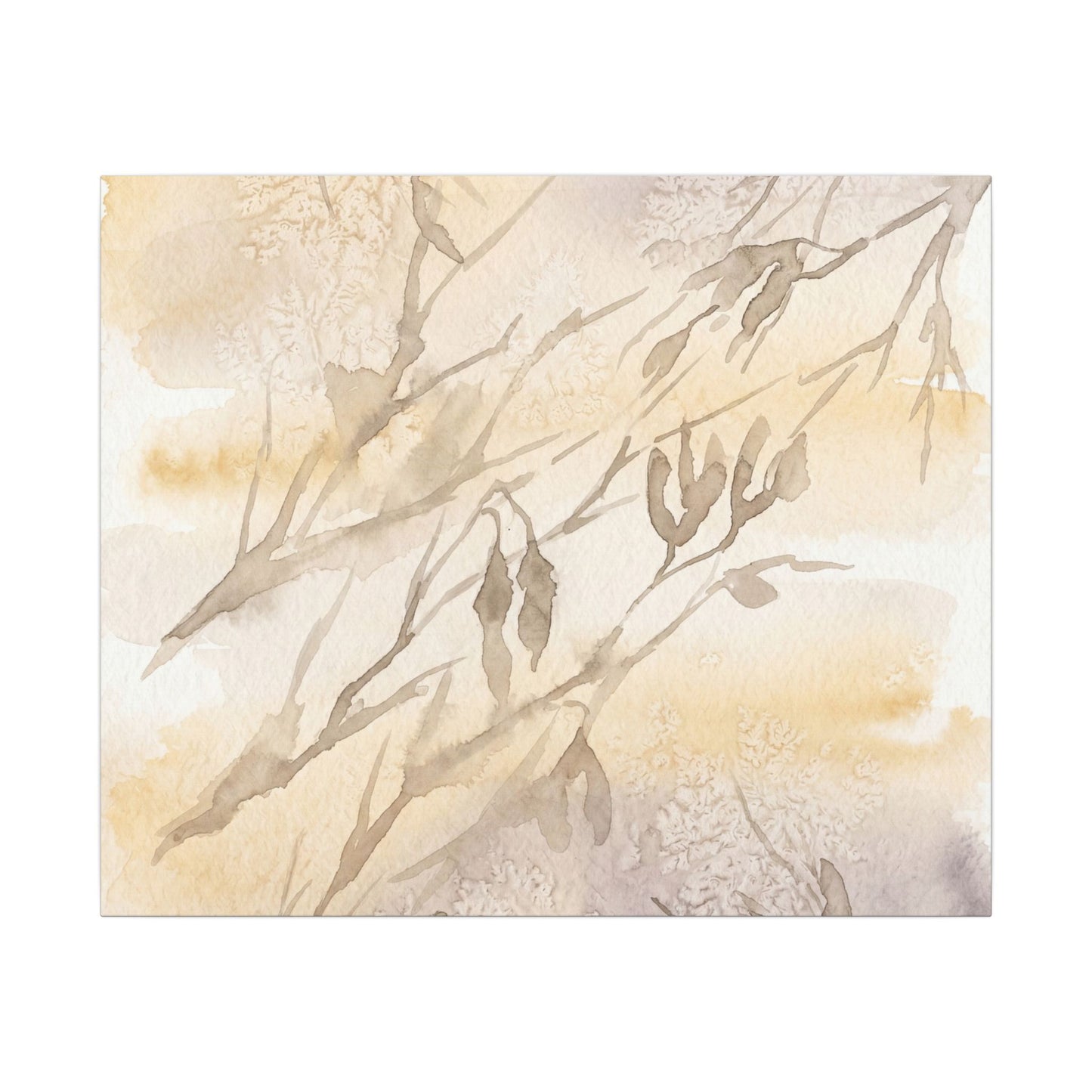 Shadow Play Winter Canvas Art | Japandi Warm Design