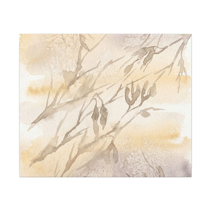 Shadow Play Winter Canvas Art | Japandi Warm Design