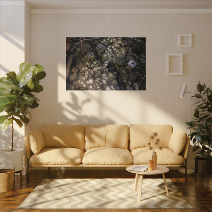 Moonlit Garden Japanese Pattern Canvas Art | Elegant Japandi Art