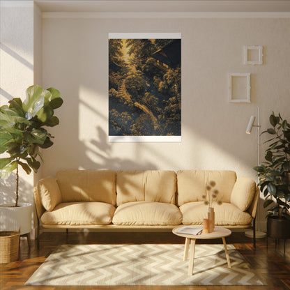 Contemplative Moonlit Garden Canvas Art - Ukiyo E Inspired Zen