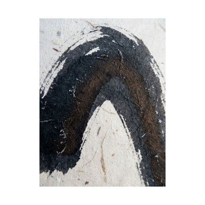 Ink Brushstroke Moody Minimal Wall Art Print | Atmospheric Dark Japandi Art