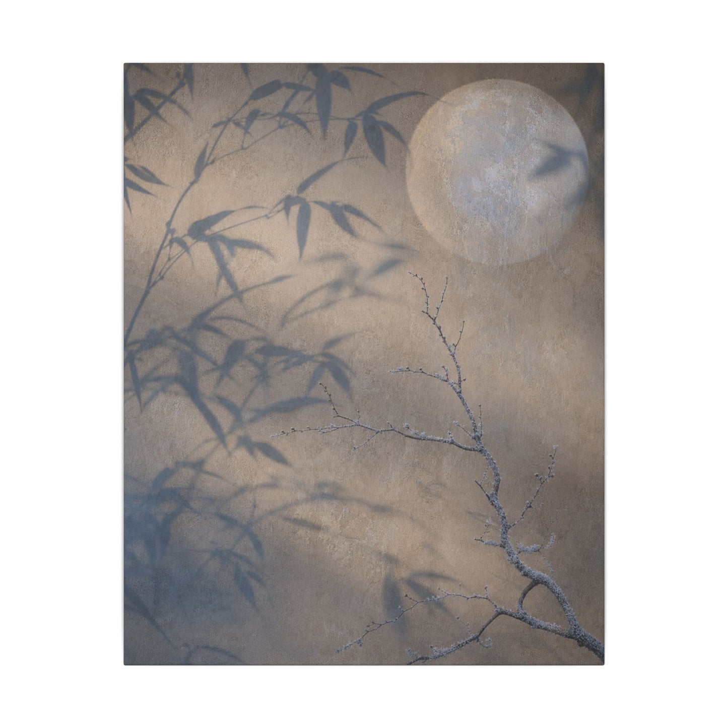 Shadow Play Canvas Art | Winter Japandi Japanese Pattern Art