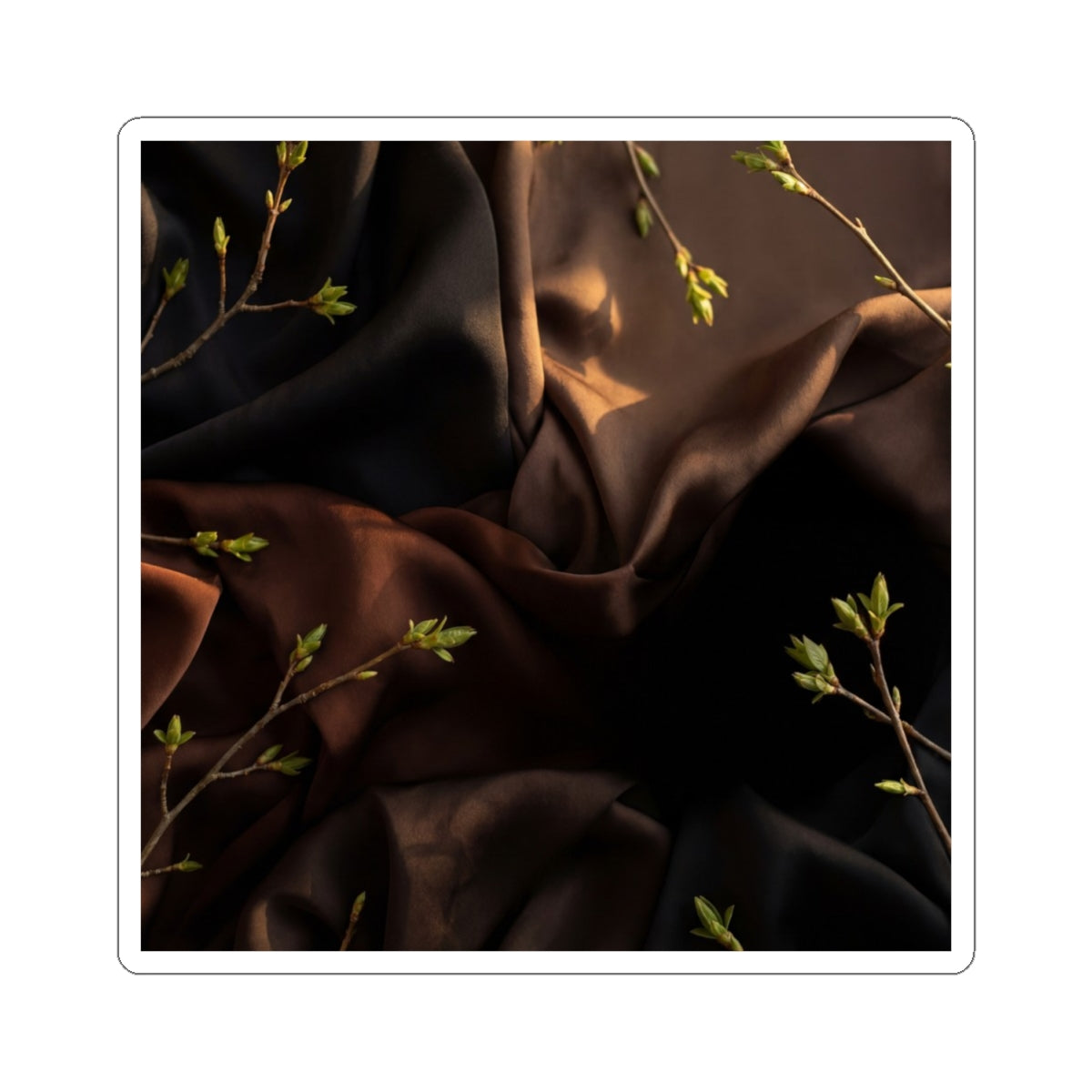 Ma Silk Drape Sticker - Dark Japandi Moody Minimal Art Print