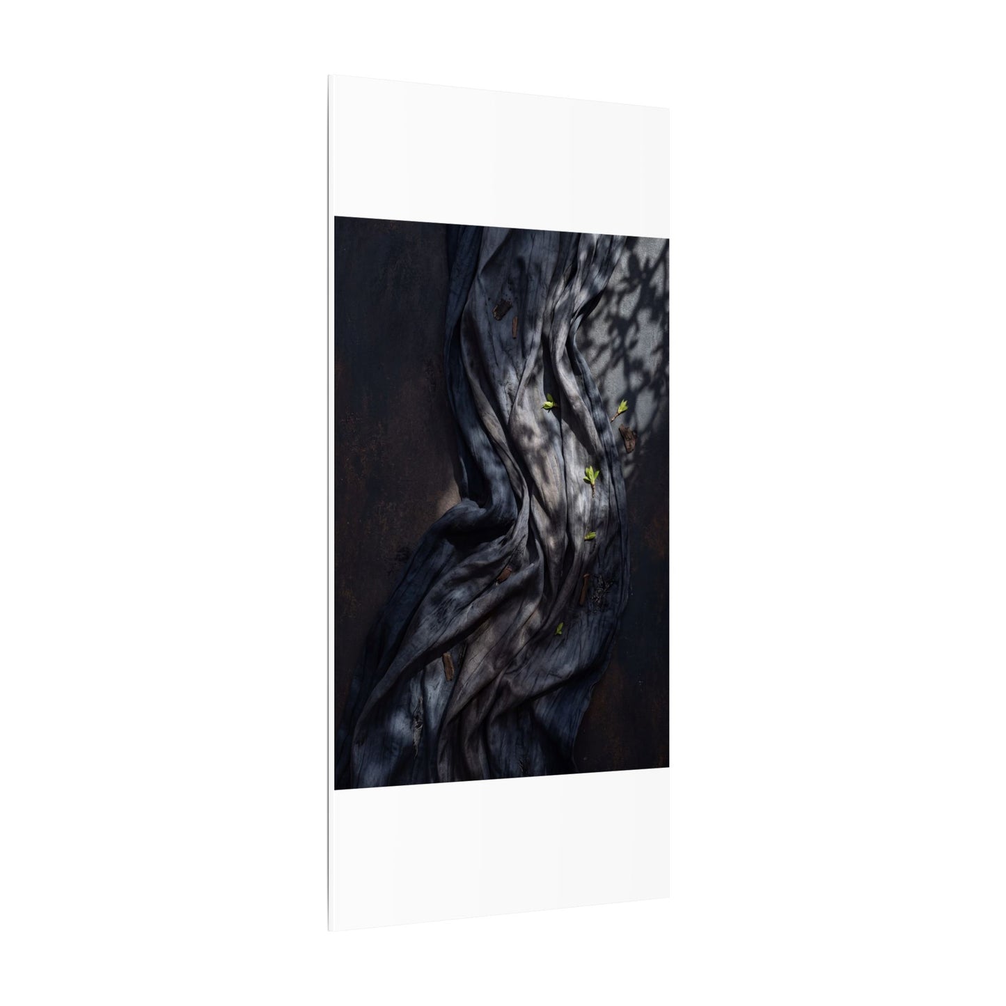 Seijaku Silk Drape Canvas Art - Dark Japandi Dark Texture