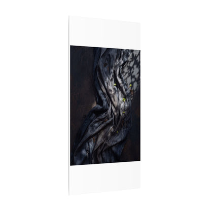 Seijaku Silk Drape Canvas Art - Dark Japandi Dark Texture