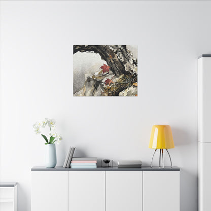 Pine Tree Autumn Canvas Art | Japandi Earthy Design