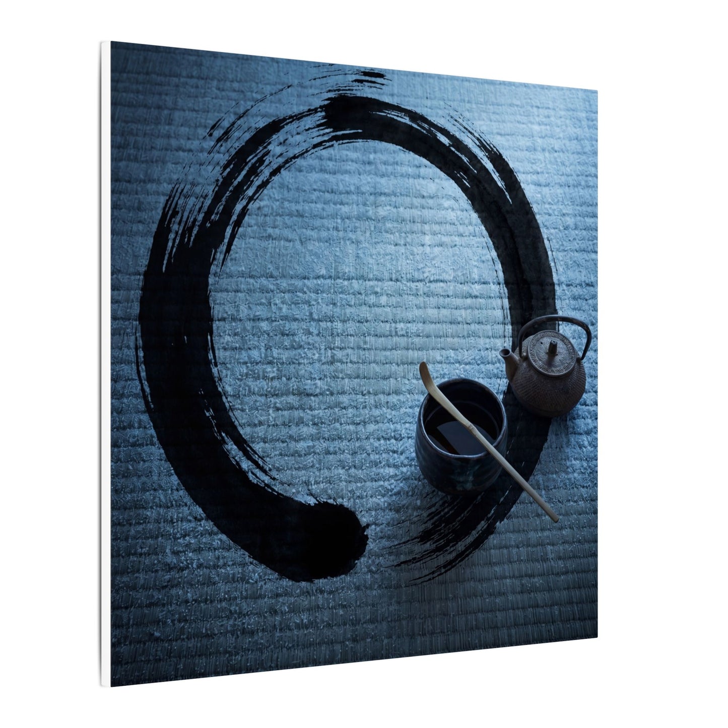 Winter Tea Ceremony Enso Canvas Art | Peaceful Decor