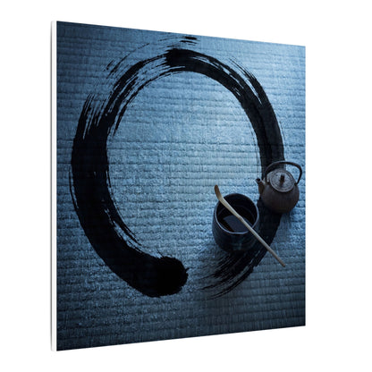 Winter Tea Ceremony Enso Canvas Art | Peaceful Decor