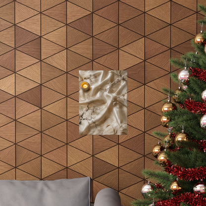 Warm Silk Drape Wall Art Print - Japanese Pattern Japandi