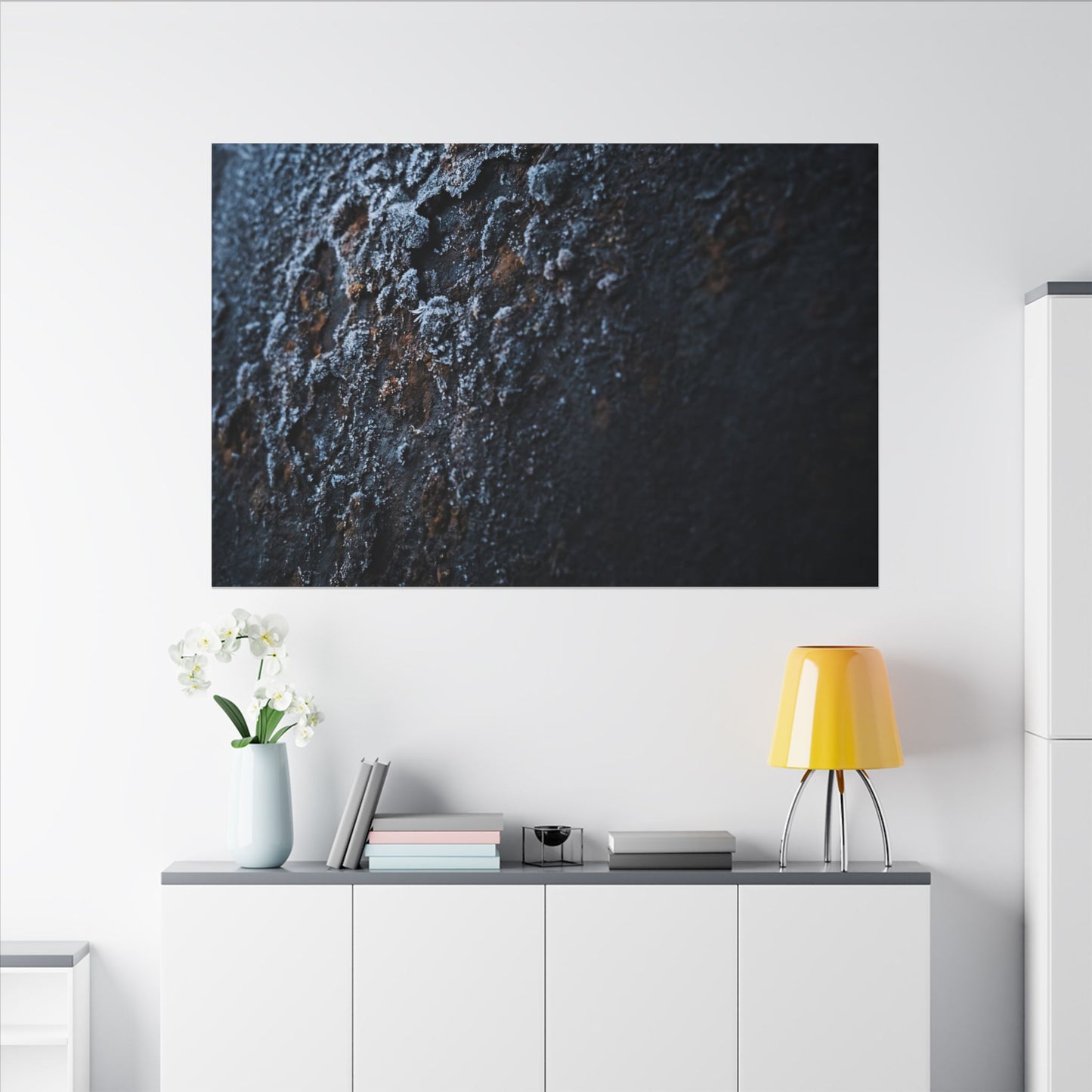 Rust Patina Canvas Art | Winter Dark Japandi Shadow Zen Art