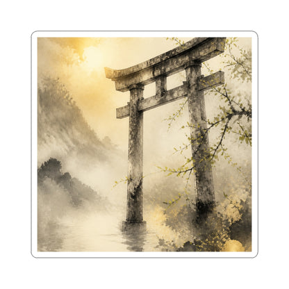 Tranquil Torii Gate Sticker - Sumi E Zen