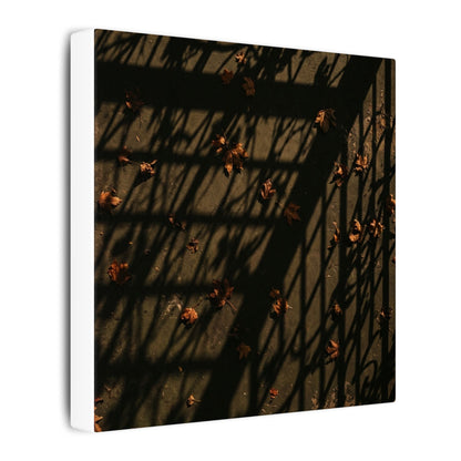 Dark Japandi Shadow Play in Golden Hour | Moody Minimal Canvas Art