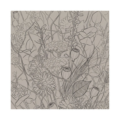 Summer Dried Flowers Minimal Line Wall Art Print | Cozy Decor