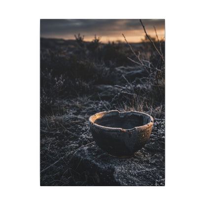 Kanso Ceramic Bowl Canvas Art - Dark Japandi Dark Texture