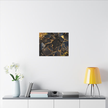 Golden Hour Broken Pottery Canvas Art - Kintsugi Ma