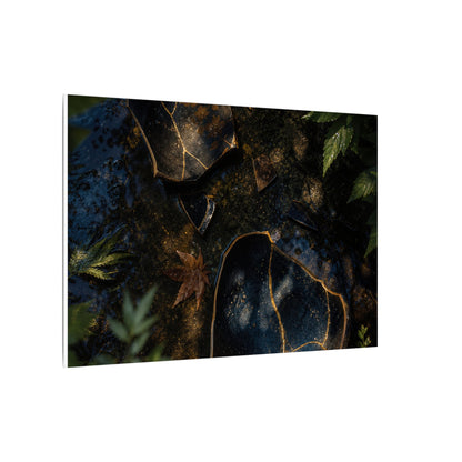 Dark Japandi Broken Pottery in Dappled | Shadow Zen Canvas Art