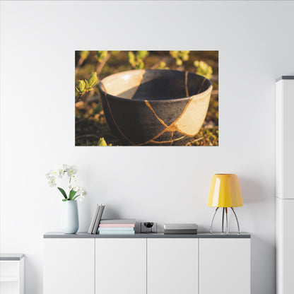 Seijaku Broken Pottery Canvas Art - Kintsugi Gold Repair