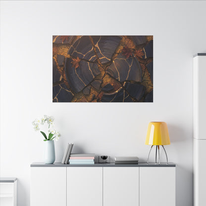 Autumn Cracked Earth Gold Repair Canvas Art | Philosophical Decor