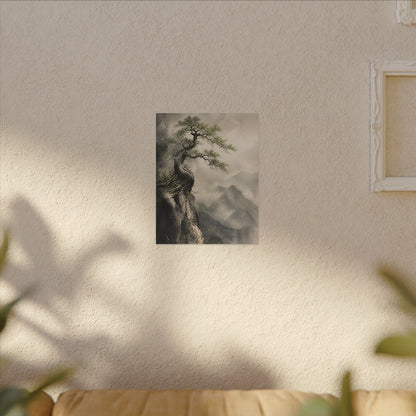 Spring Pine Tree Watercolor Canvas Art | Warm Decor
