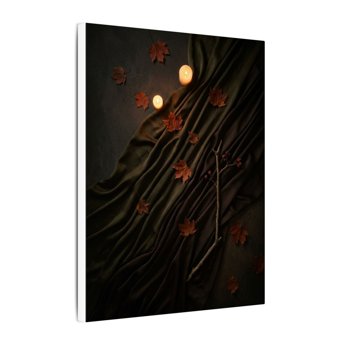 Autumn Silk Drape Moody Minimal Canvas Art | Moody Decor