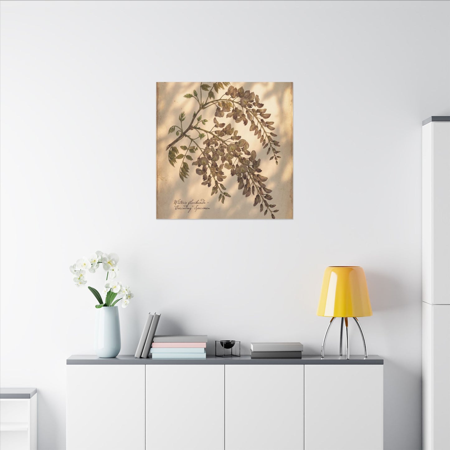 Spring Wisteria Herbarium Canvas Art | Earthy Decor