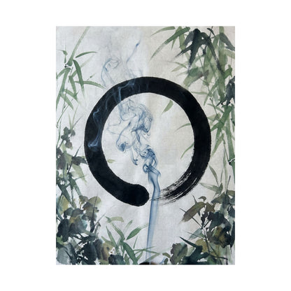 Moonlight Incense Smoke Wall Art Print - Zen Mono No Aware