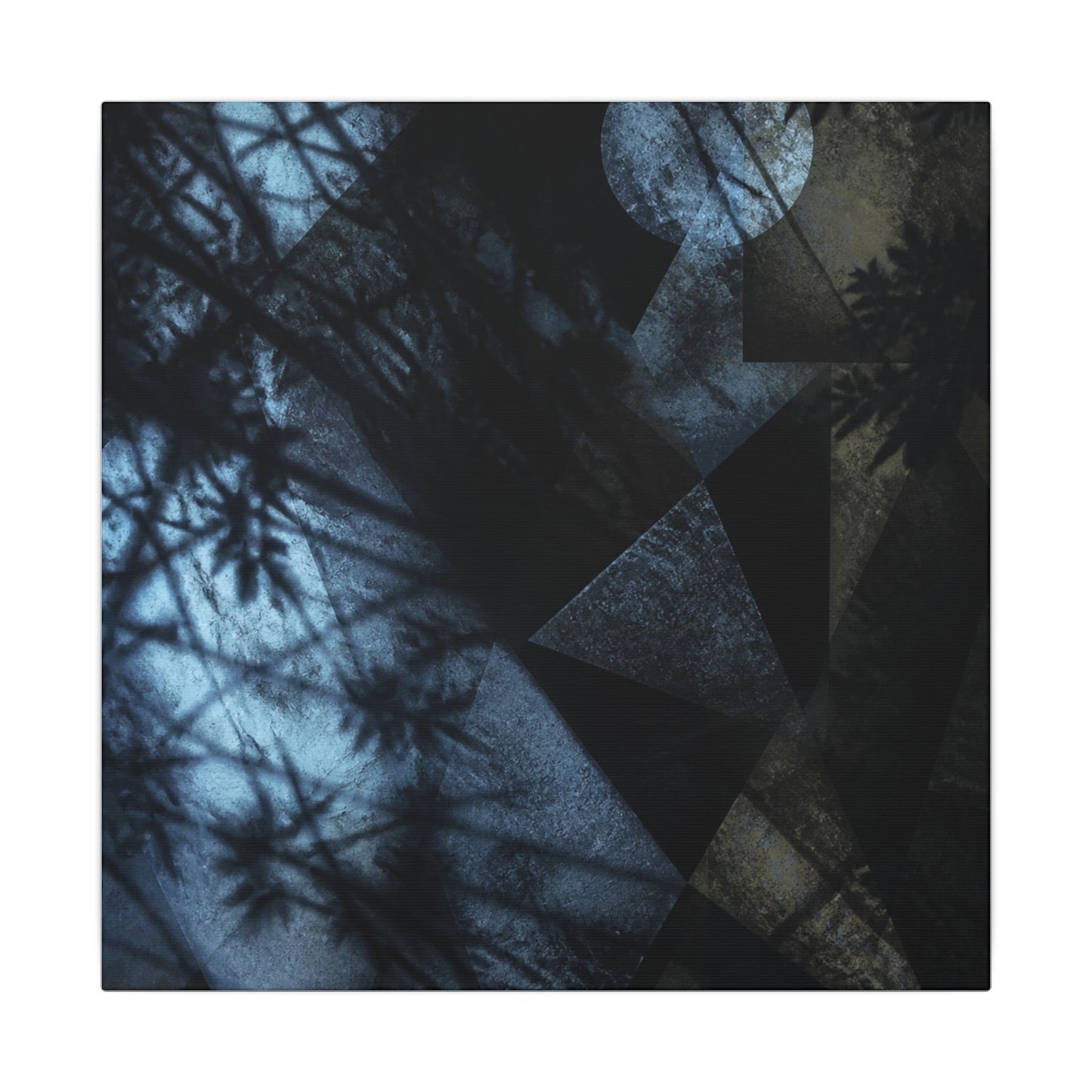 Shadow Play Winter Canvas Art | Dark Japandi Luxurious Design