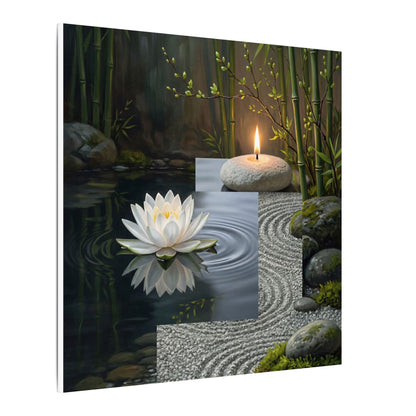Candlelight Lotus Flower Canvas Art - Zen Kanso