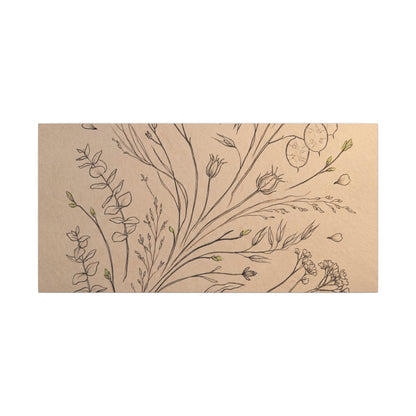 Dried Flowers Canvas Art | Spring Japandi Minimal Line Art